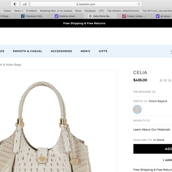 Brahmin Silver Celia Bag with Pecan trim and orange piping. - Picture 12 of 14